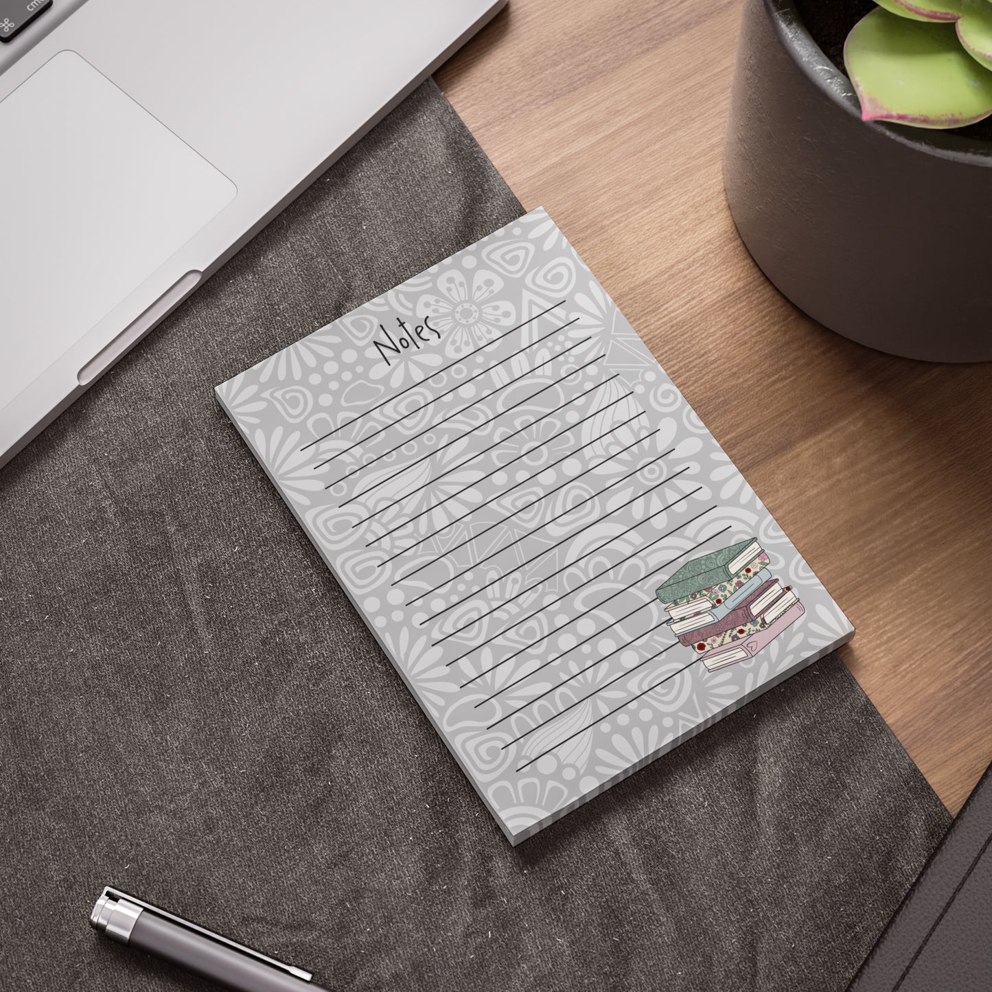 Flower Book Stack Notepad