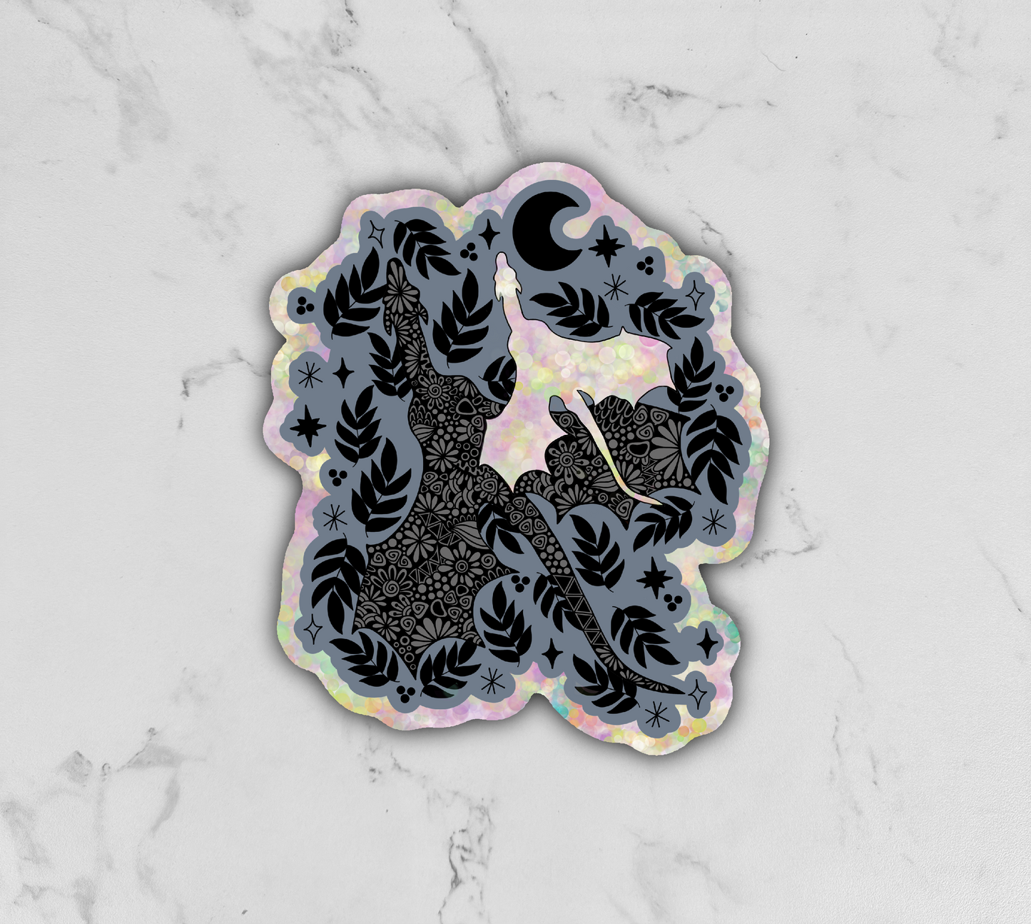 Glittery Dragons Waterproof Sticker