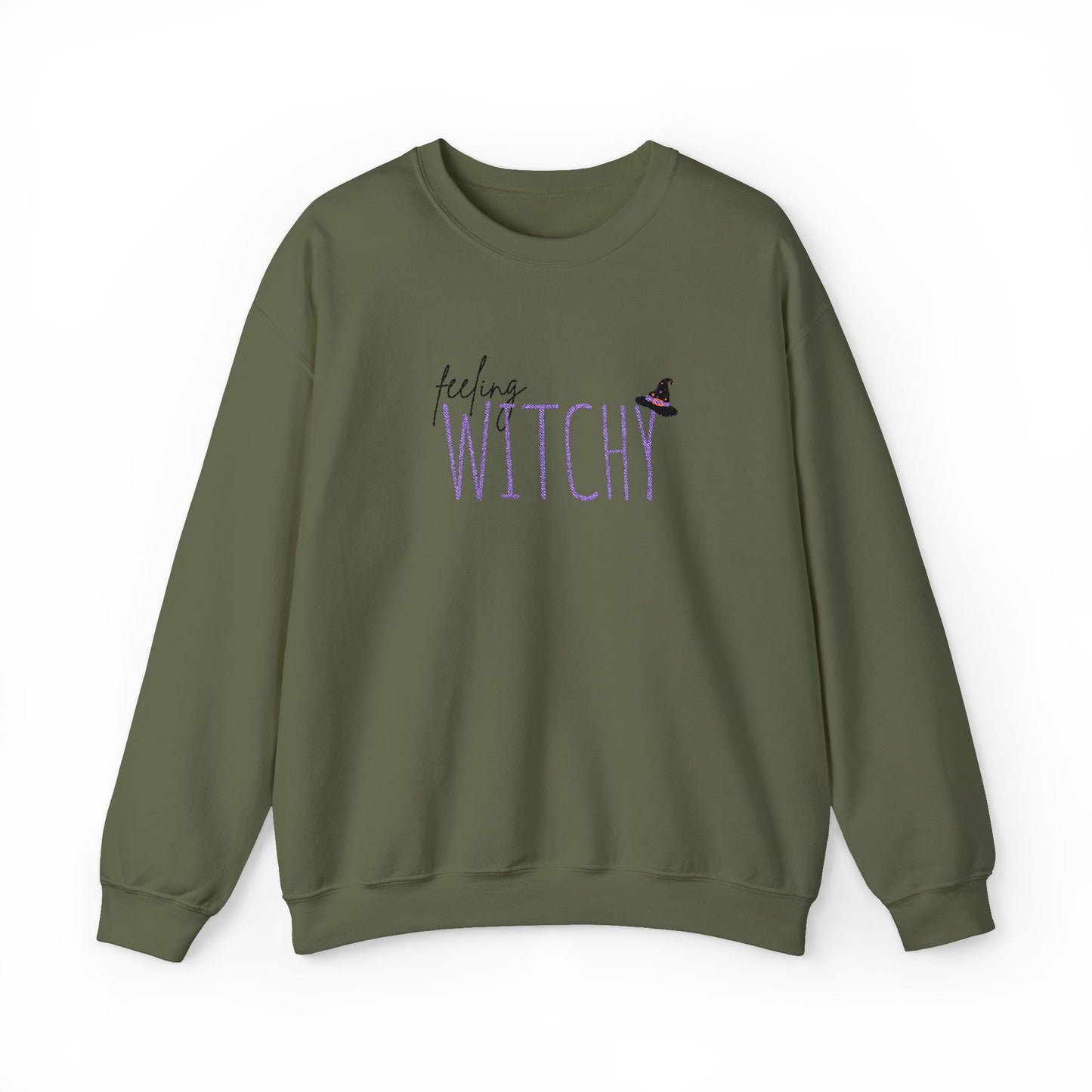 Feeling Witchy Embroidered Unisex Crewneck Sweatshirt